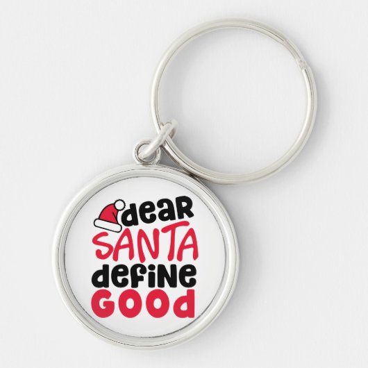Beste Santa Define Goede Kerstmis Sleutelhanger (Voorkant)