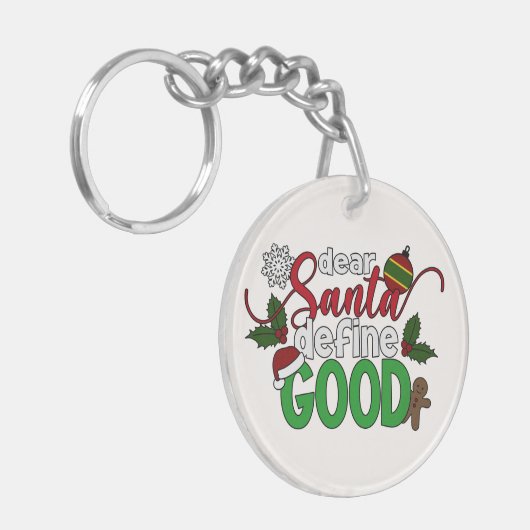 Beste Santa Define Goede Kerstmis | SLEUTELHANGER (Voorkant Links)