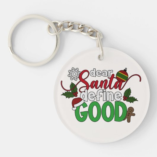 Beste Santa Define Goede Kerstmis | SLEUTELHANGER (Voorkant)
