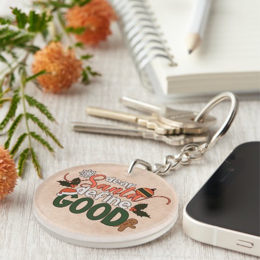 Beste Santa Define Goede Kerstmis | SLEUTELHANGER (Voorkant Rechts)