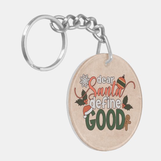 Beste Santa Define Goede Kerstmis | SLEUTELHANGER (Voorkant Links)