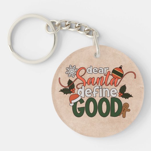 Beste Santa Define Goede Kerstmis | SLEUTELHANGER (Voorkant)