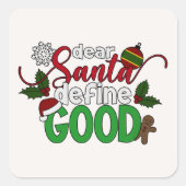 Beste Santa Define Goede Kerstmis | Stickerzegel Vierkante Sticker (Voorkant)