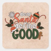 Beste Santa Define Goede Kerstmis | Stickerzegel Vierkante Sticker (Voorkant)