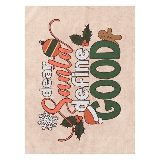 Beste Santa Define Goede Kerstmis | Tablecloth Tafelkleed (Voorkant)