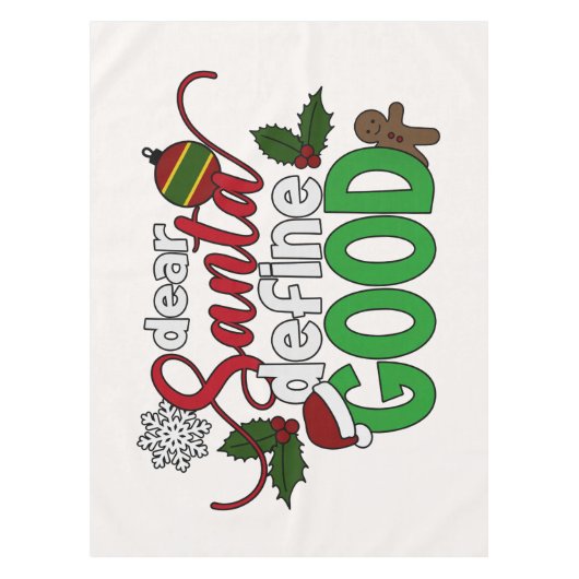 Beste Santa Define Goede Kerstmis | Tablecloth Tafelkleed (Voorkant)