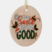 Beste Santa Define Goede Kerstmis | Versiering Keramisch Ornament (Rechts)