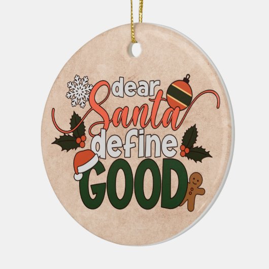 Beste Santa Define Goede Kerstmis | Versiering Keramisch Ornament (Links)