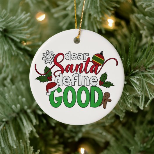 Beste Santa Define Goede Kerstmis | Versiering Keramisch Ornament (Boom)