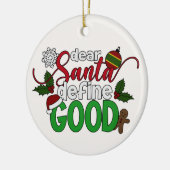 Beste Santa Define Goede Kerstmis | Versiering Keramisch Ornament (Links)