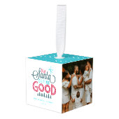 Beste Santa Define Good 3 Foto Cube Ornament (Voorkant hoekig)