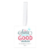 Beste Santa Define Good 3 Foto Cube Ornament (Voorkant)