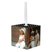 Beste Santa Define Good 3 Foto Cube Ornament (Achter hoekig)