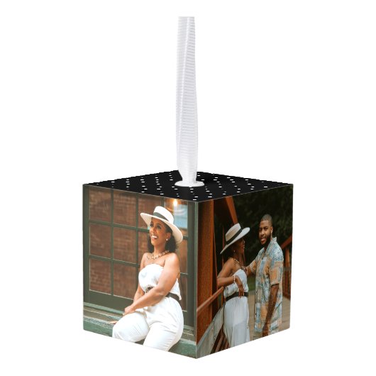 Beste Santa Define Good 3 Foto Cube Ornament (Achter hoekig)