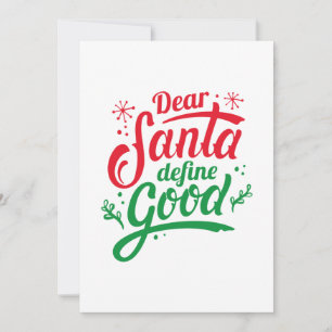 Beste Santa Define Good Bedankkaart