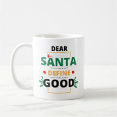 Beste Santa Define Good Funny-kerstcitaat Koffiemok (Links)