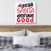 Beste Santa Define Good Funny Kerstmis Canvas Afdruk (Insitu (Slaapkamer))