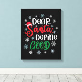 Beste Santa Define Good Funny Kerstmis Canvas Afdruk (Insitu (Houten vloer))
