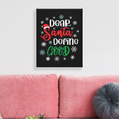 Beste Santa Define Good Funny Kerstmis Canvas Afdruk (Insitu (Woonkamer))