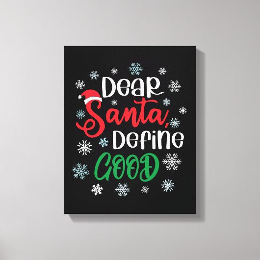 Beste Santa Define Good Funny Kerstmis Canvas Afdruk (Voorkant)