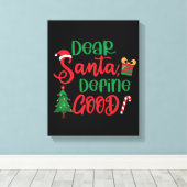 Beste Santa Define Good Funny Kerstmis Canvas Afdruk (Insitu (Houten vloer))