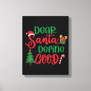 Beste Santa Define Good Funny Kerstmis Canvas Afdruk