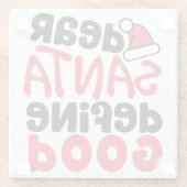Beste Santa Define Good Funny Kerstmis Glazen Onderzetter (Achterkant)