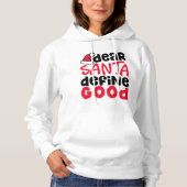 Beste Santa Define Good Funny Kerstmis Hoodie (Voorkant)