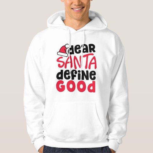 Beste Santa Define Good Funny Kerstmis Hoodie (Voorkant)