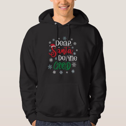 Beste Santa Define Good Funny Kerstmis Hoodie (Voorkant)