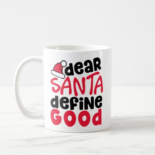 Beste Santa Define Good Funny Kerstmis Koffiemok (Links)
