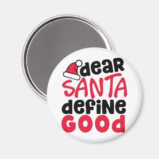Beste Santa Define Good Funny Kerstmis Magneet (Voorkant / Achterkant)