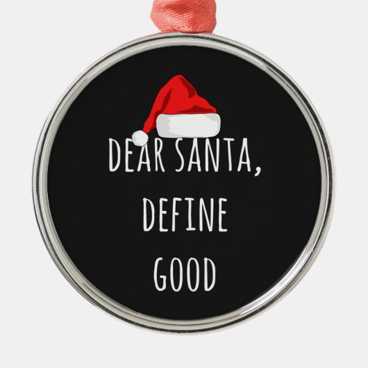 Beste Santa Define Good Funny Kerstmis Metalen Ornament (Voorkant)