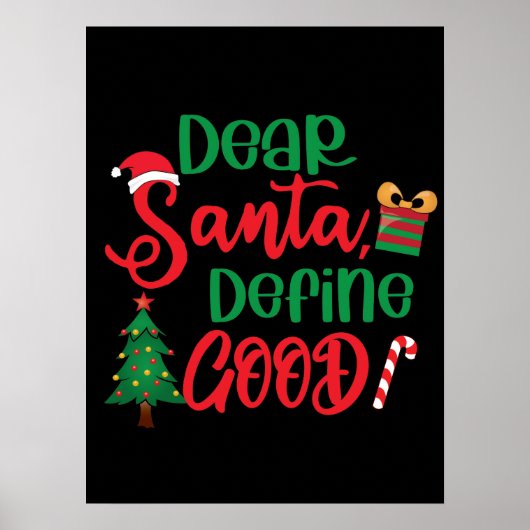 Beste Santa Define Good Funny Kerstmis Poster (Voorkant)