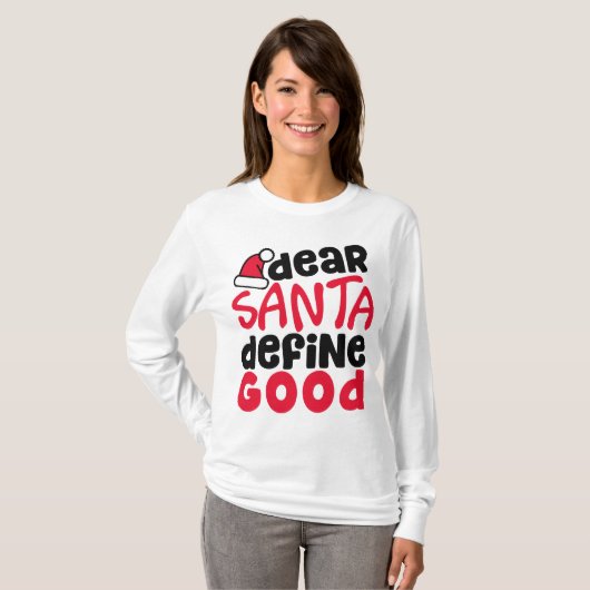 Beste Santa Define Good Funny Kerstmis | Shirt (Voorkant volledig)