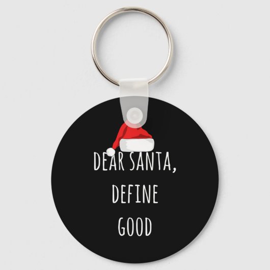 Beste Santa Define Good Funny Kerstmis Sleutelhanger (Voorkant)