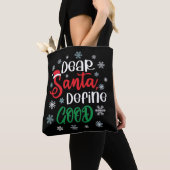 Beste Santa Define Good Funny Kerstmis Tote Bag (Dichtbij)