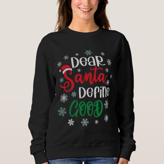 Beste Santa Define Good Funny Kerstmis Trui (Voorkant)