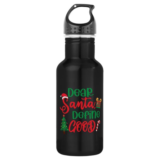 Beste Santa Define Good Funny Kerstmis Waterfles (Voorkant)