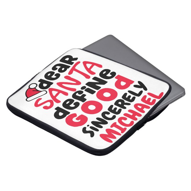 Beste Santa Define Good Funny-kerstontwerp Laptop Sleeve (Voorkant top)
