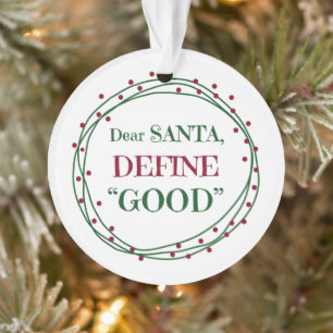 Beste Santa Define Good Funny Ornament