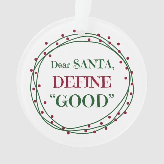 Beste Santa Define Good Funny Ornament (voorkant)