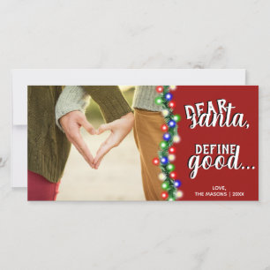 Beste Santa Define Good Holiday-kerstkaart Feestdagenkaart