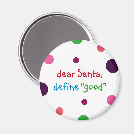 Beste Santa Define Good Kinder Funny KerstMagnet Magneet (Voorkant / Achterkant)