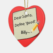 Beste Santa Define Good Pencil Tan2, Billy~ Keramisch Ornament (Links)