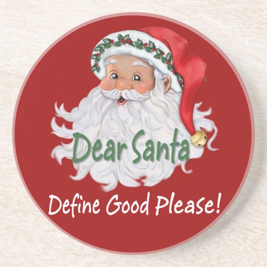 Beste Santa Define Good Zandsteen Onderzetter (Voorkant)