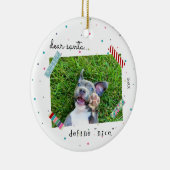 Beste Santa Define Mooie Puppy Dog-kerstfoto Keramisch Ornament (Rechts)
