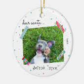 Beste Santa Define Mooie Puppy Dog-kerstfoto Keramisch Ornament (Links)
