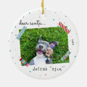 Beste Santa Define Mooie Puppy Dog-kerstfoto Keramisch Ornament (Achterkant)