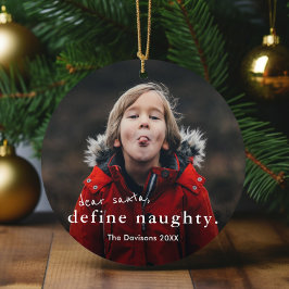 Beste Santa Define Naughty 2 Foto Funny Kerstmis Keramisch Ornament